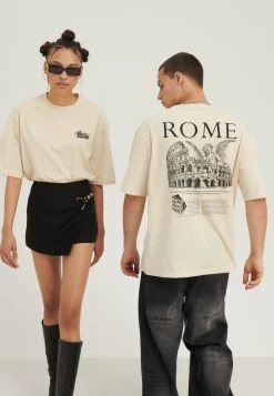 YOURTURN Rome Tee Unisex - T-Shirt Print - Mottled Light Brown