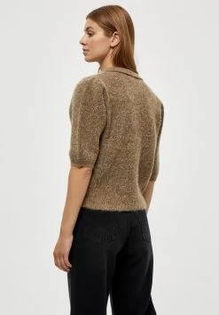 Minus Mille - Poloshirt - Sand Melange -Mode Dameskleding Winkel 2b88b2442e0e4e9eb2201bf16dbec210