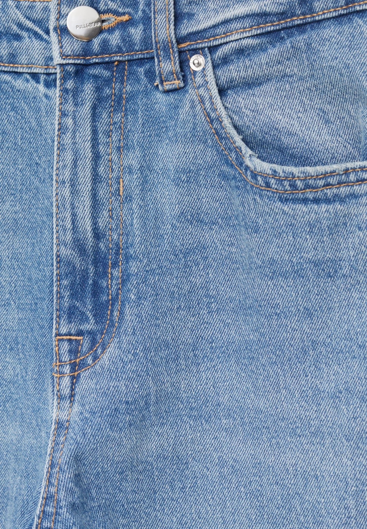 PULL & BEAR High Waist - Straight Leg Jeans - Stone Blue Denim 7 PULL & BEAR High Waist - Straight Leg Jeans - Stone Blue Denim - Afbeelding 7