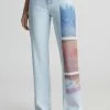 Calvin Klein Jeans High Rise Printed - Straight Leg Jeans - Denim Light