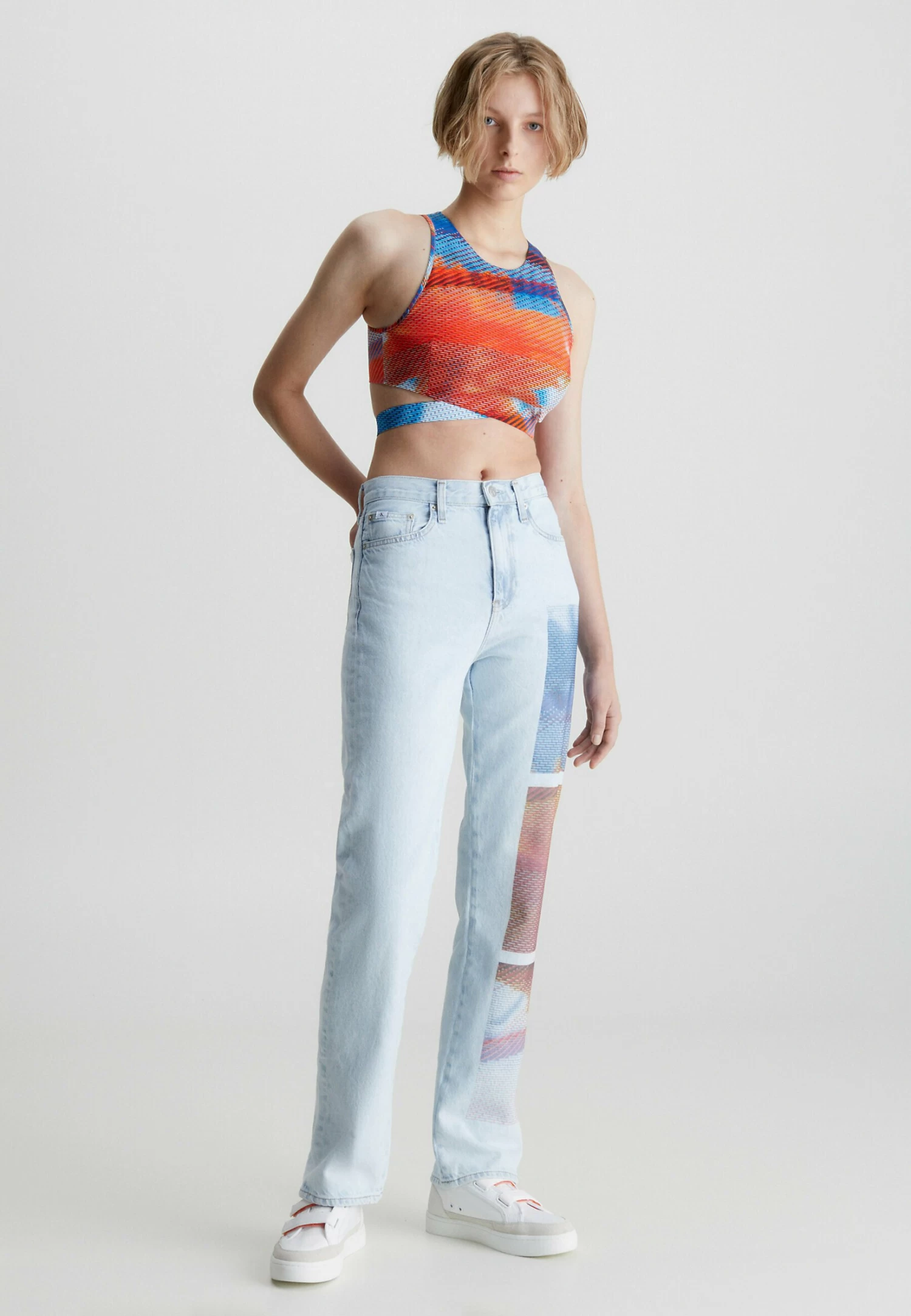 Calvin Klein Jeans High Rise Printed - Straight Leg Jeans - Denim Light 2 Calvin Klein Jeans High Rise Printed - Straight Leg Jeans - Denim Light - Afbeelding 2